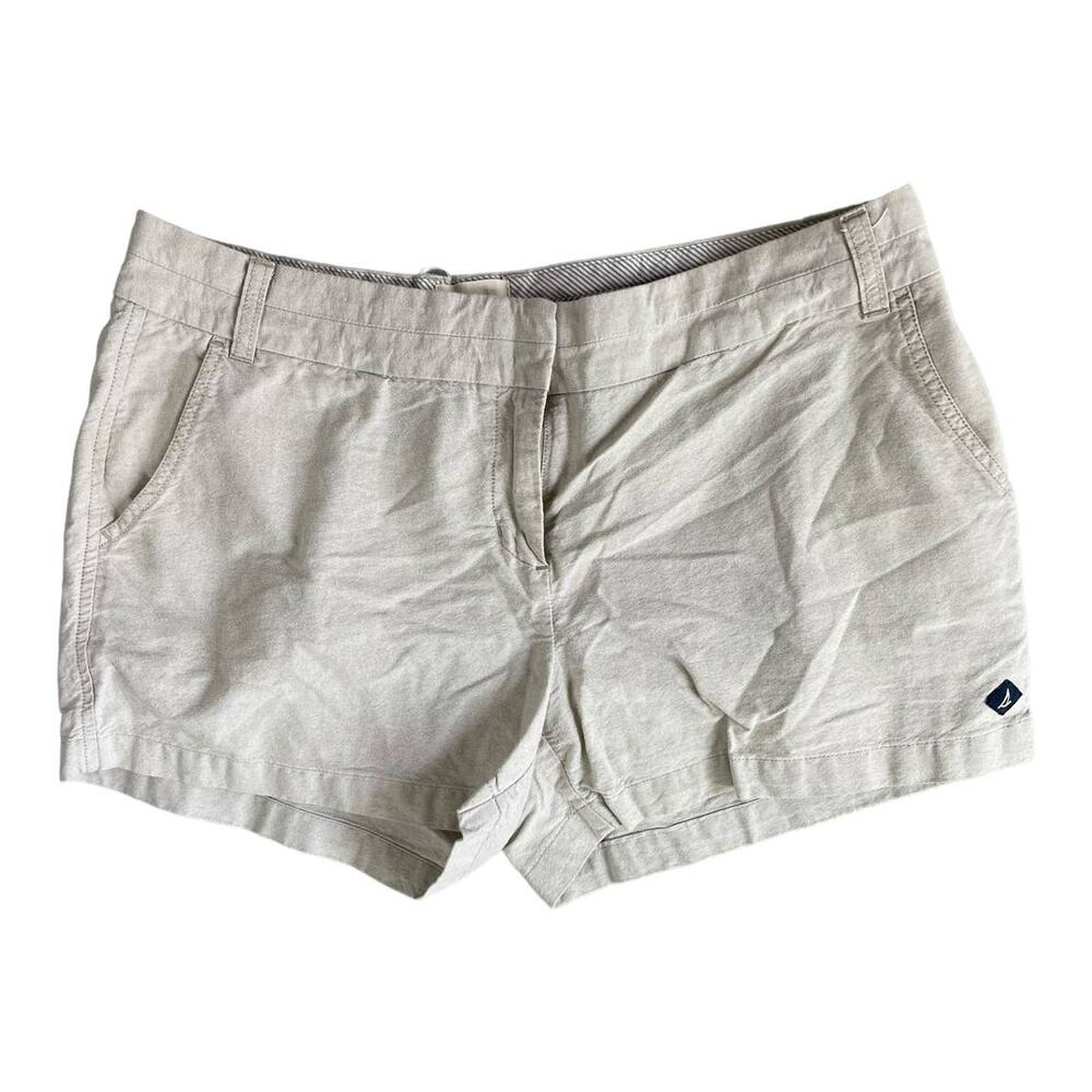 Sperry Womens Khaki Shorts Size 32 Beige 100% Cotton Chino